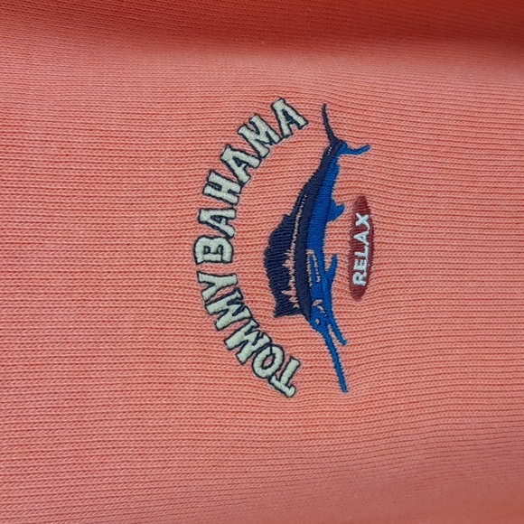Tommy Bahama Zipped Sweater Large Orange #131 - Picture 2 of 6